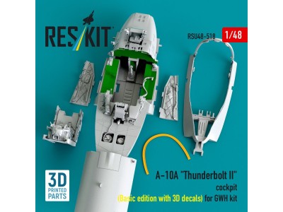 A-10A Thunderbolt II cockpit (Basic edition with 3D decals) for GWH kit (3D Printed) 