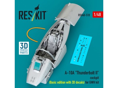 A-10A Thunderbolt II cockpit (Basic edition with 3D decals) for GWH kit (3D Printed) 