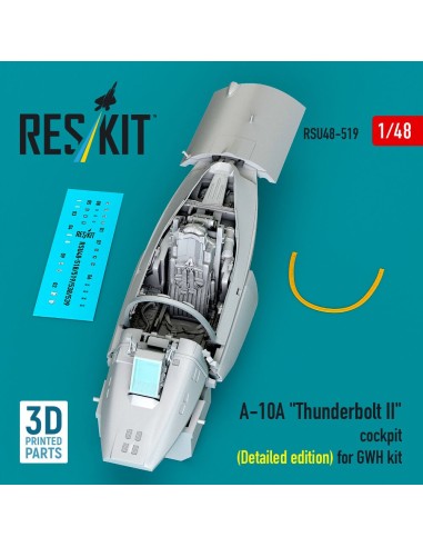 A-10A Thunderbolt II cockpit (Detailed edition) for GWH kit (3D Printed) 
