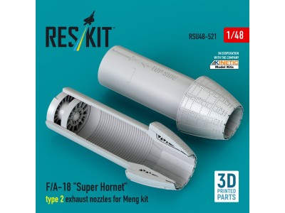 F/A-18 Super Hornet type 2 exhaust nozzles for Meng kit (3D Printed) 