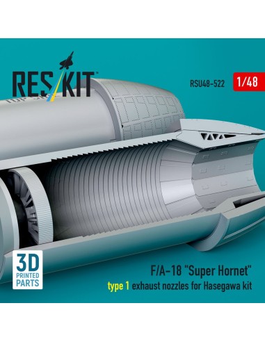 F/A-18 Super Hornet type 1 exhaust nozzles for Hasegawa kit (3D Printed) 