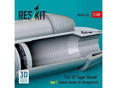 F/A-18 Super Hornet type 1 exhaust nozzles for Hasegawa kit (3D Printed) 