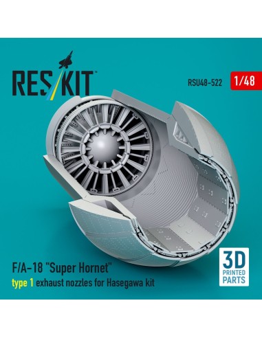 F/A-18 Super Hornet type 1 exhaust nozzles for Hasegawa kit (3D Printed) 