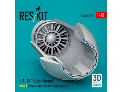 F/A-18 Super Hornet type 1 exhaust nozzles for Hasegawa kit (3D Printed) 