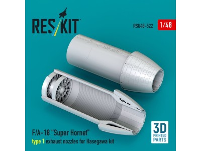 F/A-18 Super Hornet type 1 exhaust nozzles for Hasegawa kit (3D Printed) 
