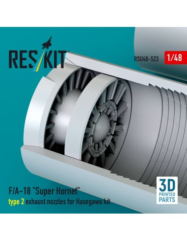 F/A-18 Super Hornet type 2 exhaust nozzles for Hasegawa kit (3D Printed) 