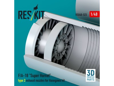 F/A-18 Super Hornet type 2 exhaust nozzles for Hasegawa kit (3D Printed) 