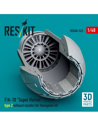 F/A-18 Super Hornet type 2 exhaust nozzles for Hasegawa kit (3D Printed) 