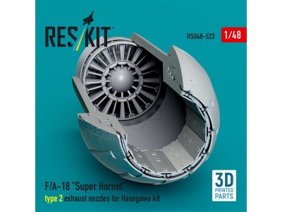 F/A-18 Super Hornet type 2 exhaust nozzles for Hasegawa kit (3D Printed) 