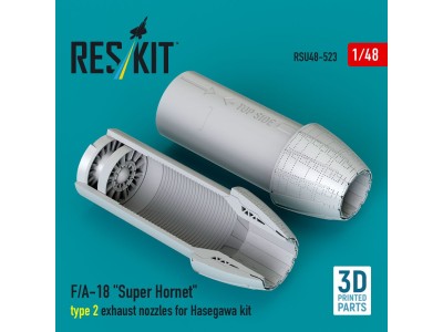 F/A-18 Super Hornet type 2 exhaust nozzles for Hasegawa kit (3D Printed) 