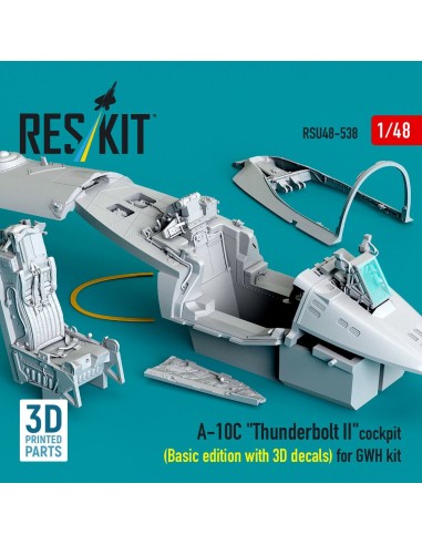 A-10C Thunderbolt II cockpit (Basic edition with 3D decals) for GWH kit (3D Printed) 