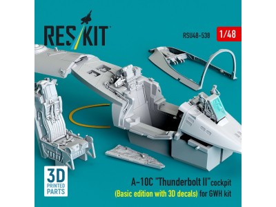 A-10C Thunderbolt II cockpit (Basic edition with 3D decals) for GWH kit (3D Printed) 