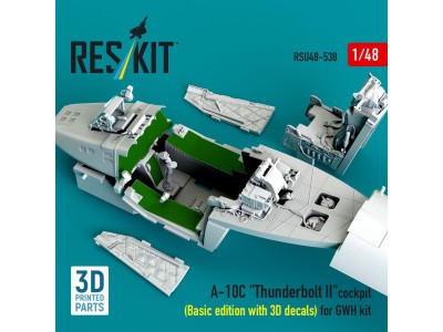 A-10C Thunderbolt II cockpit (Basic edition with 3D decals) for GWH kit (3D Printed) 