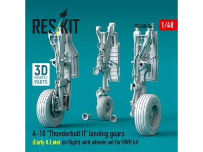 A-10 Thunderbolt II landing gears (Early & Late) (in flight) with wheels set for GWH kit (3D Printed) 