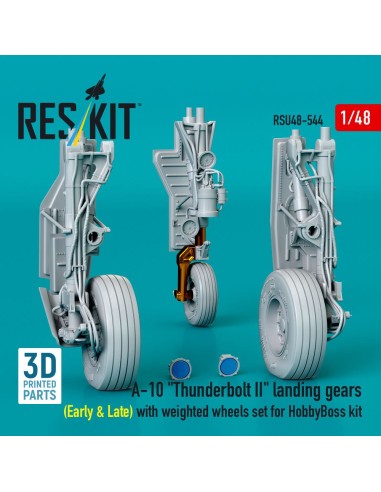 A-10 Thunderbolt II landing gears (Early & Late) with weighted wheels set for HobbyBoss kit (Metal+3D Printed) 