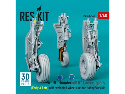 A-10 Thunderbolt II landing gears (Early & Late) with weighted wheels set for HobbyBoss kit (Metal+3D Printed) 