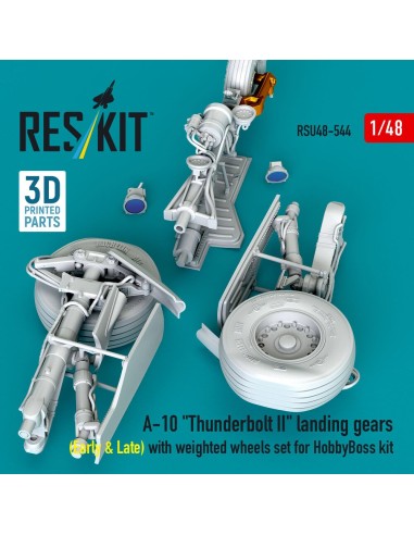 A-10 Thunderbolt II landing gears (Early & Late) with weighted wheels set for HobbyBoss kit (Metal+3D Printed) 