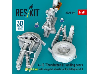 A-10 Thunderbolt II landing gears (Early & Late) with weighted wheels set for HobbyBoss kit (Metal+3D Printed) 