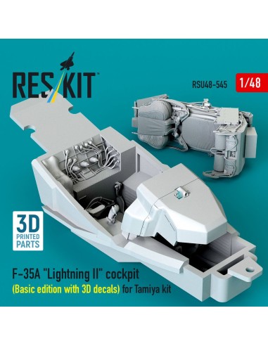 F-35A Lightning II cockpit (Basic edition with 3D decals) for Tamiya kit (3D Printed) 