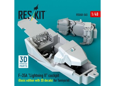 F-35A Lightning II cockpit (Basic edition with 3D decals) for Tamiya kit (3D Printed) 