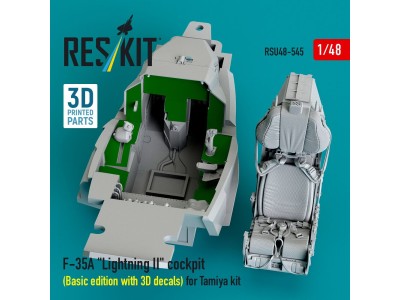 F-35A Lightning II cockpit (Basic edition with 3D decals) for Tamiya kit (3D Printed) 