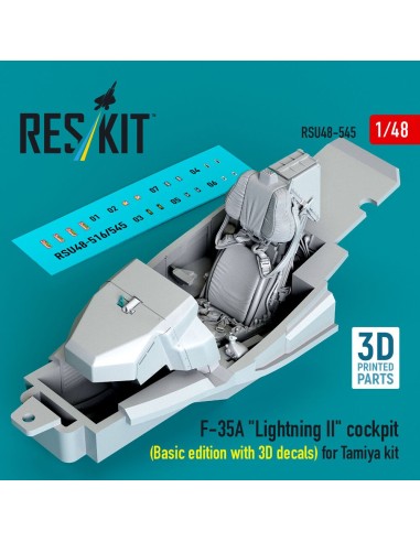 F-35A Lightning II cockpit (Basic edition with 3D decals) for Tamiya kit (3D Printed) 