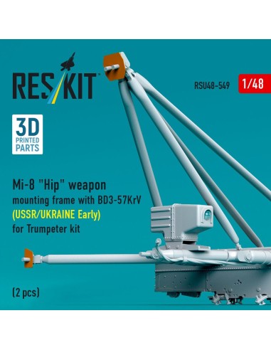 Mi-8 Hip weapon mounting frame with BD3-57KrV for Trumpeter kit (USSR/UKRAINE Early) (2 pcs) (3D Printed) 