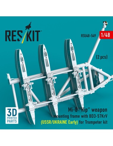Mi-8 Hip weapon mounting frame with BD3-57KrV for Trumpeter kit (USSR/UKRAINE Early) (2 pcs) (3D Printed) 