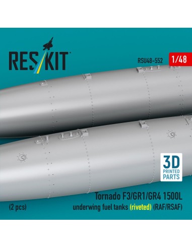 Tornado F3/GR1/GR4 1500L underwing fuel tanks (riveted) (RAF/RSAF) (2 pcs) (3D Printed) 