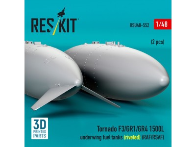 Tornado F3/GR1/GR4 1500L underwing fuel tanks (riveted) (RAF/RSAF) (2 pcs) (3D Printed) 