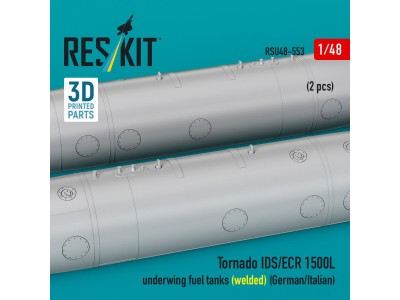 Tornado IDS/ECR 1500L underwing fuel tanks (welded) (German AF / Italian AF) (2 pcs) (3D Printed) 