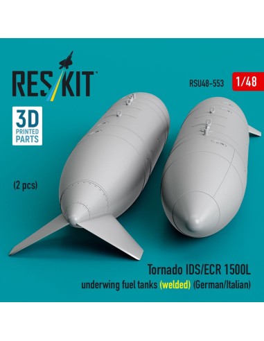 Tornado IDS/ECR 1500L underwing fuel tanks (welded) (German AF / Italian AF) (2 pcs) (3D Printed) 