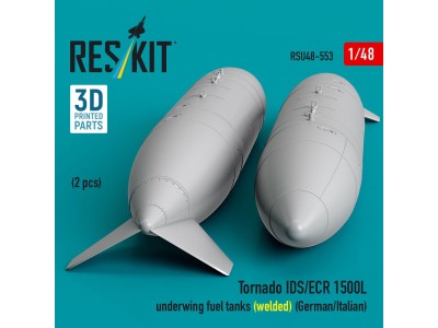 Tornado IDS/ECR 1500L underwing fuel tanks (welded) (German AF / Italian AF) (2 pcs) (3D Printed) 