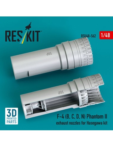 F-4 (B, C, D, N) Phantom II exhaust nozzles for Hasegawa kit (3D Printed) 