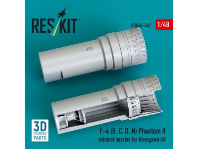 F-4 (B, C, D, N) Phantom II exhaust nozzles for Hasegawa kit (3D Printed) 