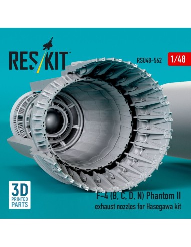 F-4 (B, C, D, N) Phantom II exhaust nozzles for Hasegawa kit (3D Printed) 