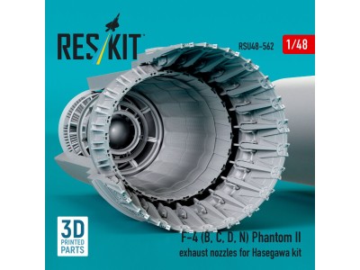 F-4 (B, C, D, N) Phantom II exhaust nozzles for Hasegawa kit (3D Printed) 