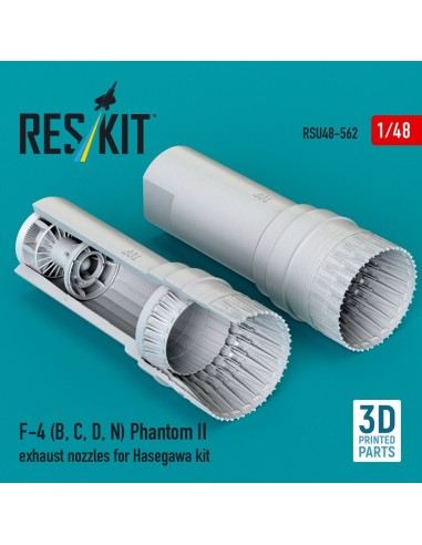 F-4 (B, C, D, N) Phantom II exhaust nozzles for Hasegawa kit (3D Printed) 