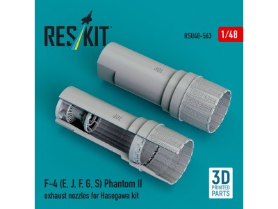 F-4 (E, J, F, G, S) Phantom II exhaust nozzles for Hasegawa kit (3D Printed) 