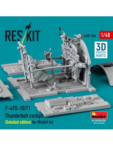 P-47D-10/11 Thunderbolt cockpit (Detailed edition) for MiniArt kit (3D Printed) 