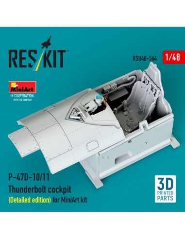 P-47D-10/11 Thunderbolt cockpit (Detailed edition) for MiniArt kit (3D Printed) 