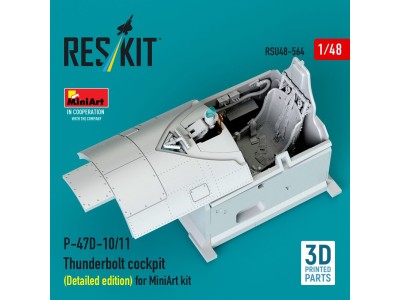 P-47D-10/11 Thunderbolt cockpit (Detailed edition) for MiniArt kit (3D Printed) 