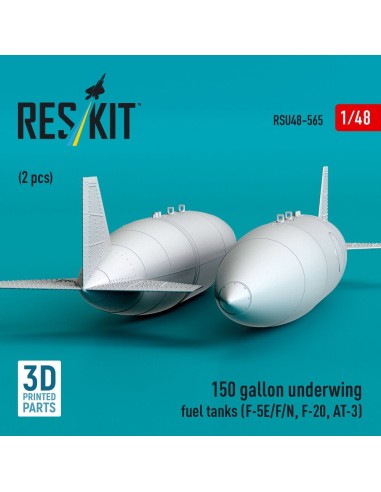 150 gallon underwing fuel tanks (2 pcs) (F-5E/F/N, F-20, AT-3) (3D Printed) 