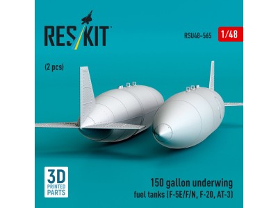 150 gallon underwing fuel tanks (2 pcs) (F-5E/F/N, F-20, AT-3) (3D Printed) 