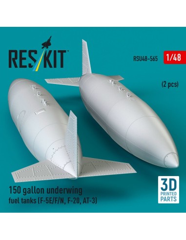 150 gallon underwing fuel tanks (2 pcs) (F-5E/F/N, F-20, AT-3) (3D Printed) 