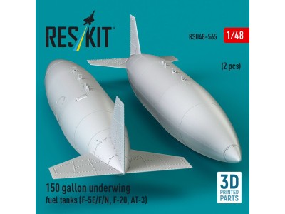 150 gallon underwing fuel tanks (2 pcs) (F-5E/F/N, F-20, AT-3) (3D Printed) 