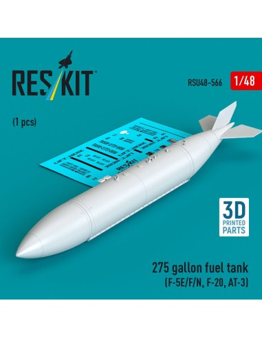 275 gallon fuel tank (F-5E/F/N, F-20, AT-3) (1 pcs) (3D Printed) 