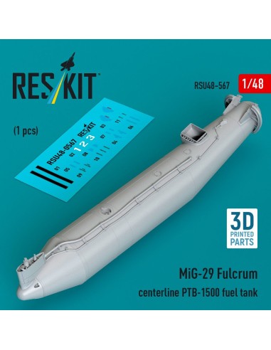 MiG-29 Fulcrum centerline PTB-1500 fuel tank (1 pcs) (3D Printed) 