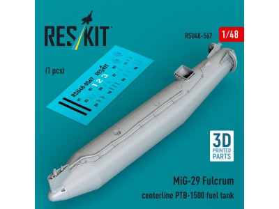 MiG-29 Fulcrum centerline PTB-1500 fuel tank (1 pcs) (3D Printed) 