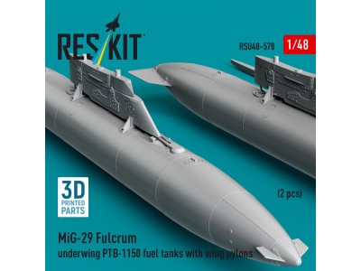 MiG-29 Fulcrum underwing PTB-1150 fuel tanks with wing pylons (2 pcs) (3D Printed) 